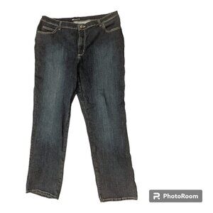 Lee Womens Relaxed Fit Straight Leg Cotton Denim Blue Jeans, Size 18 M